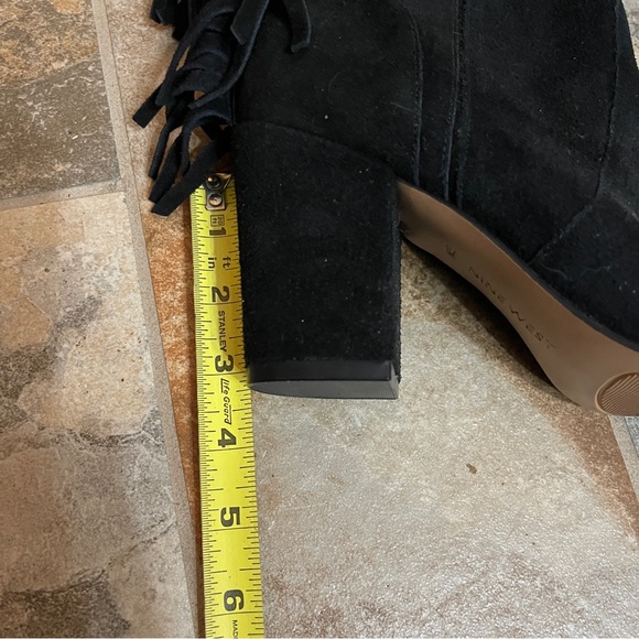 🎄Gorgeous Nine West Black Suede Fringe Knee High Pull On Boots! - Picture 9 of 9